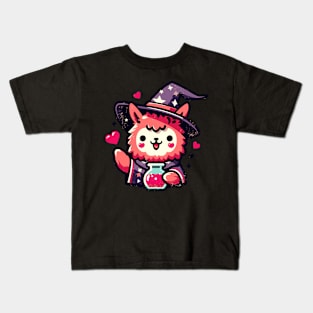 Kawaii llama wizard of love Kids T-Shirt